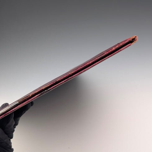 1904 British Antique Burgundy Leather File Holder by Arthur William Clare