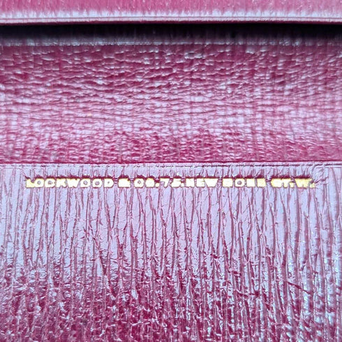1904 British Antique Burgundy Leather File Holder by Arthur William Clare