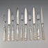 Late 19th Century British Antique Mother-of-Pearl Handle Tea Cutlery (5 Pairs) by Christopher Johnson
