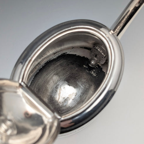 Tetera de plata chapada, antigua, de fabricación británica (Walker & Hall), circa 1900