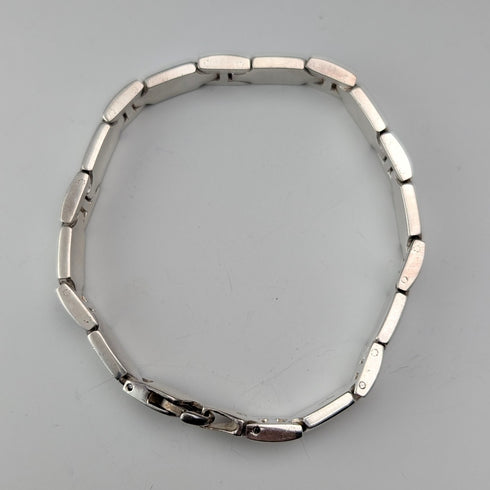 British Vintage Sterling Silver Panel Link Bracelet, 32g, WSG