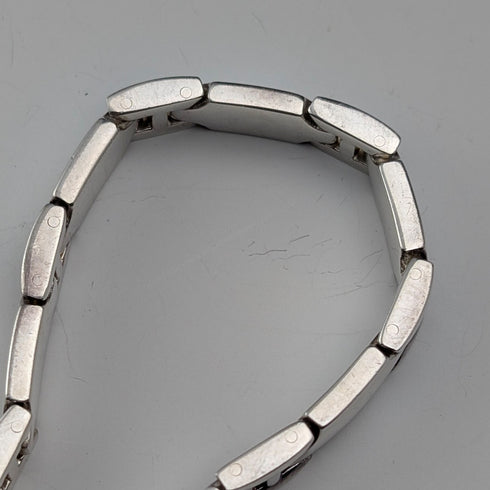 British Vintage Sterling Silver Panel Link Bracelet, 32g, WSG