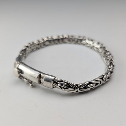 Vintage Sterling Silver Byzantine Chain Bracelet, 32g, TJC