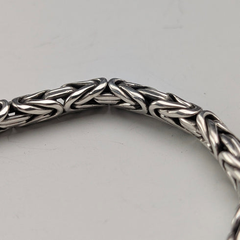 Vintage Sterling Silver Byzantine Chain Bracelet, 32g, TJC