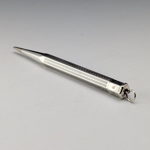 1947 British Yard-O-Lette Sterling Silver Hexagonal Push-Pull Mini Pencil