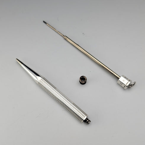 1947 British Yard-O-Lette Sterling Silver Hexagonal Push-Pull Mini Pencil