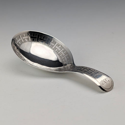 1807 British Antique Sterling Silver Tea Caddy Spoon, 9.5g, by Samuel Pemberton