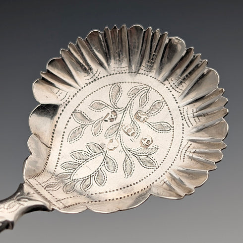 1824 British Antique Sterling Silver Tea Caddy Spoon, 6.5g, John Bettridge