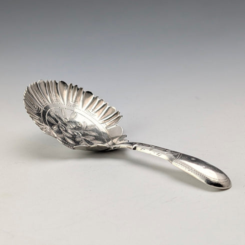 1824 British Antique Sterling Silver Tea Caddy Spoon, 6.5g, John Bettridge