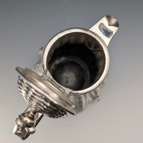 英国アンティーク シルバープレート製 ウォータージャグ 籐編みパターン装飾