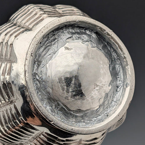 英国アンティーク シルバープレート製 ウォータージャグ 籐編みパターン装飾