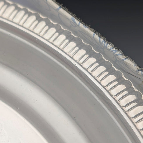 Vintage British silver-plated round tray, 21cm diameter, Cavalier, unopened