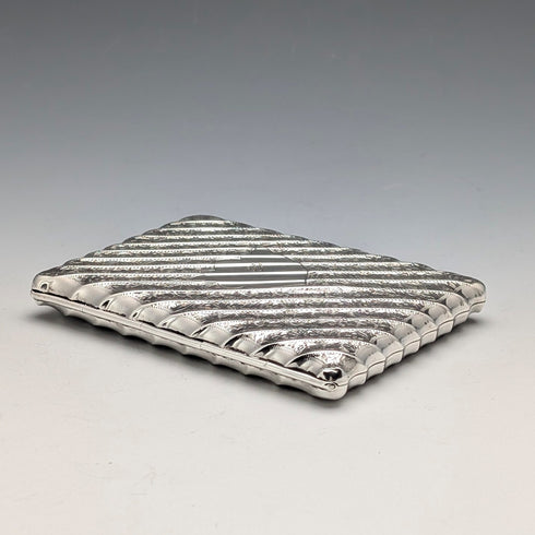 1903 British Antique Sterling Silver Double-Opening Card Case, 111g, Horace Woodward