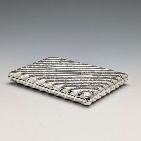 1903 British Antique Sterling Silver Double-Opening Card Case, 111g, Horace Woodward