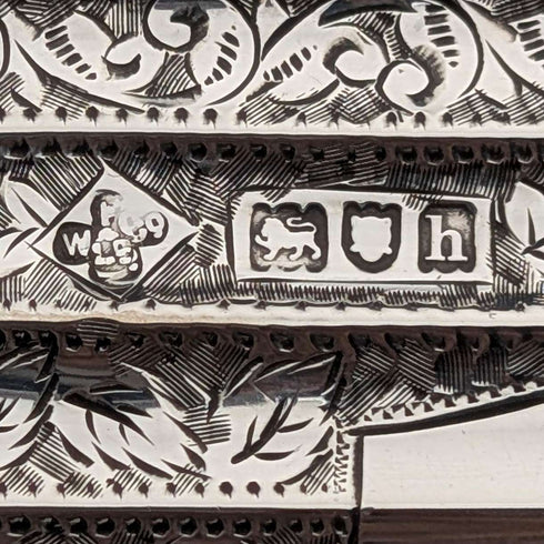 1903 British Antique Sterling Silver Double-Opening Card Case, 111g, Horace Woodward