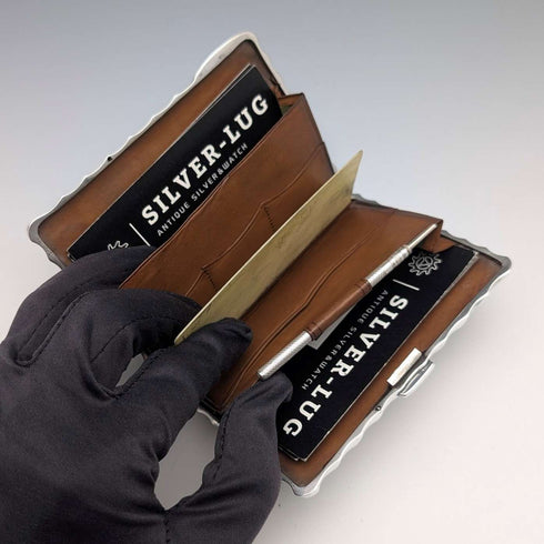 1903 British Antique Sterling Silver Double-Opening Card Case, 111g, Horace Woodward