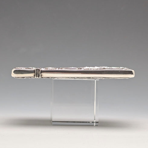 1898 British Antique Relief Sterling Silver Card Case, 69g, by Matthew John Jessop