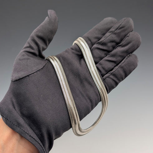 ヴィンテージ 純銀製 フラットスネークチェーン ネックレス45cm 54g