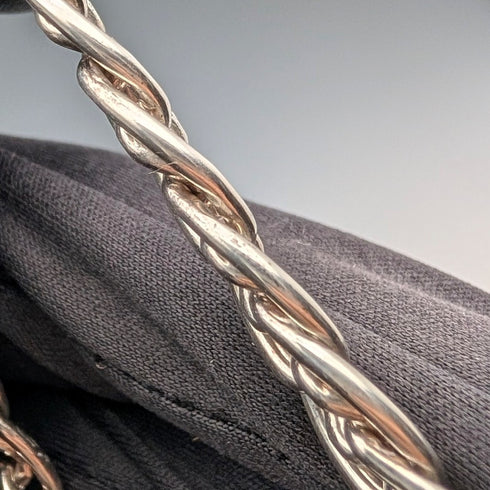 British Vintage Sterling Silver Double Curb Chain Necklace 45cm 50g BJB