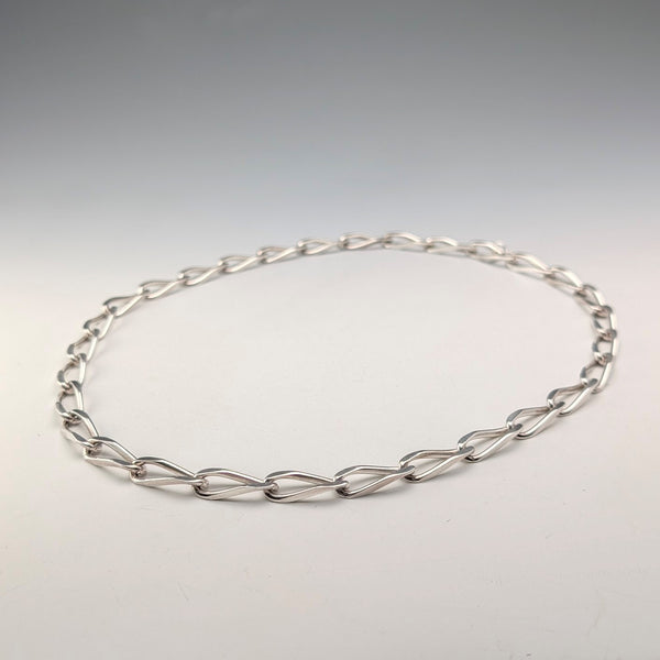 British Vintage Sterling Silver Long Curb Chain Necklace 60cm 63g VJ