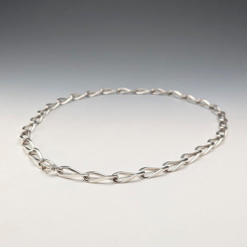 英国ヴィンテージ 純銀製 ロング喜平チェーン ネックレス60cm 63g VJ