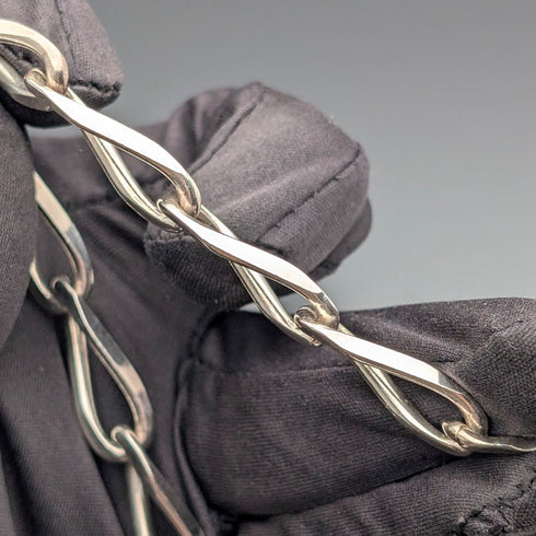 英国ヴィンテージ 純銀製 ロング喜平チェーン ネックレス60cm 63g VJ