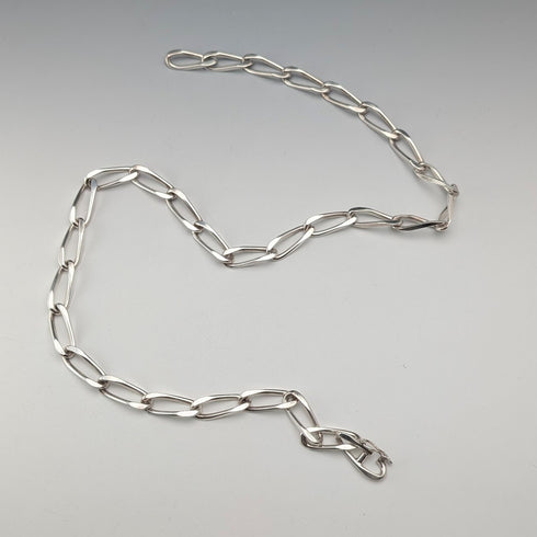 英国ヴィンテージ 純銀製 ロング喜平チェーン ネックレス60cm 63g VJ