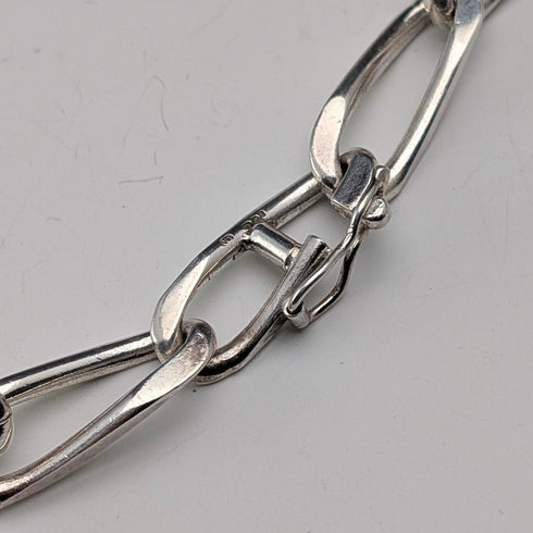 英国ヴィンテージ 純銀製 ロング喜平チェーン ネックレス60cm 63g VJ