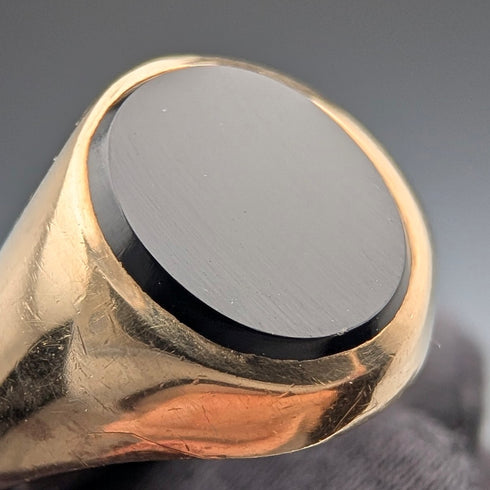 1966年 英国ヴィンテージ K9ゴールド シグネットリング 3.3g(14-16号) 指輪 Fred Manshaw Ltd