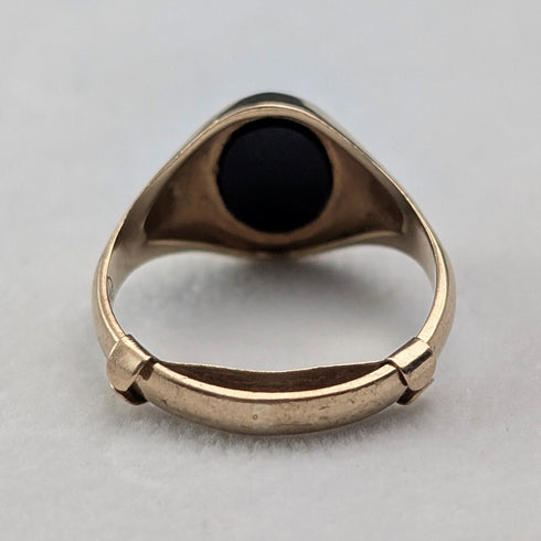 1966年 英国ヴィンテージ K9ゴールド シグネットリング 3.3g(14-16号) 指輪 Fred Manshaw Ltd