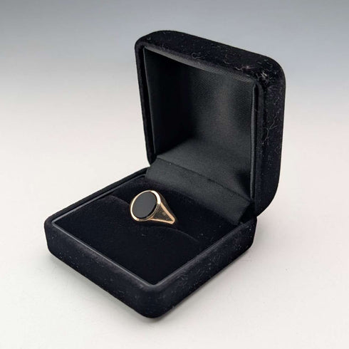 1966年 英国ヴィンテージ K9ゴールド シグネットリング 3.3g(14-16号) 指輪 Fred Manshaw Ltd