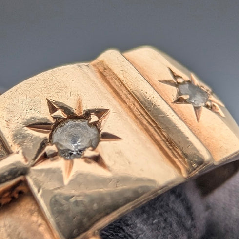 1969年 英国ヴィンテージ K9ゴールド ヴィクトリアンデザインリング(15号) 指輪