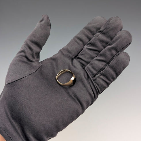 1966年 英国ヴィンテージ K9ゴールド シグネットリング 3.3g(14-16号) 指輪 Fred Manshaw Ltd