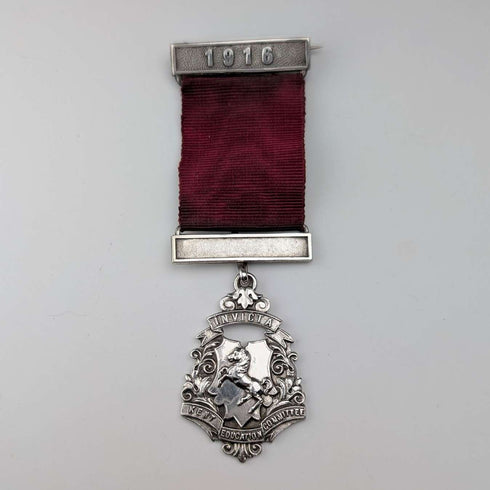1915年 英国アンティーク 純銀製 皆勤賞表彰 スクールメダル Vaughton&Son