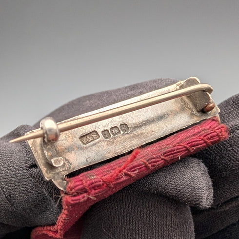 1915 British Antique Sterling Silver Perfect Attendance Award School Medal, Vaughton & Son