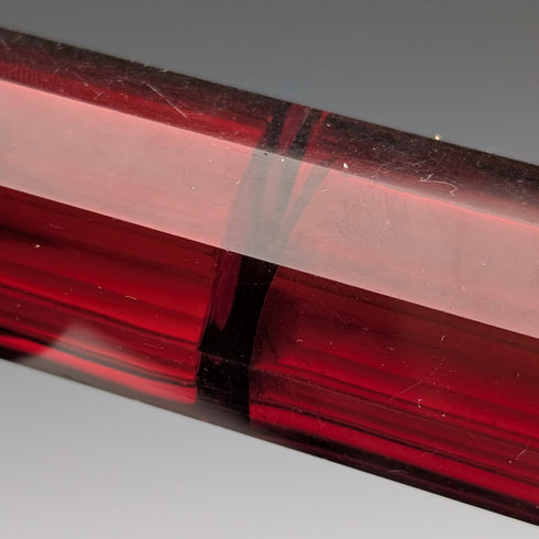 英国アンティーク 800シルバー蓋 ルビーレッドガラス ダブルエンド 携帯用香水瓶