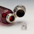 Antique British 800 Silver Lidded Ruby Red Glass Double-Ended Portable Perfume Bottle