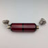 Antique British 800 Silver Lidded Ruby Red Glass Double-Ended Portable Perfume Bottle