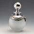 Early 20th Century Silver Overlay & Avalon Decorated Frosted Glass Perfume Bottle, DOMAR