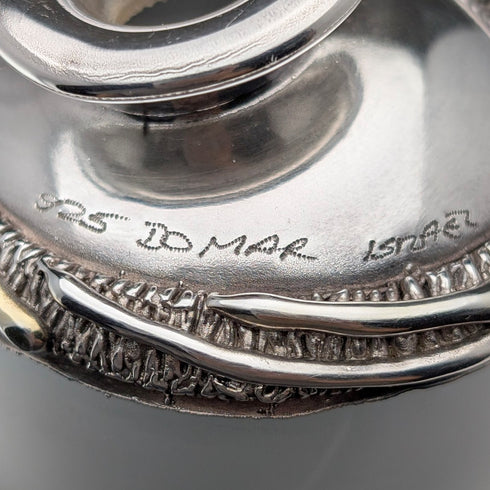 Early 20th Century Silver Overlay & Avalon Decorated Frosted Glass Perfume Bottle, DOMAR