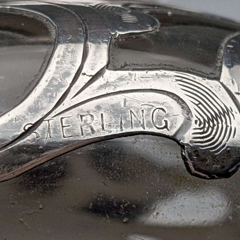 Vintage American Art Nouveau Silver Overlay Glass Perfume Bottle