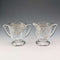 Vintage US Silver Overlay Sugar Bowl & Cream Jug, Silver City Glass Co.