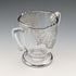 Vintage US Silver Overlay Sugar Bowl & Cream Jug, Silver City Glass Co.