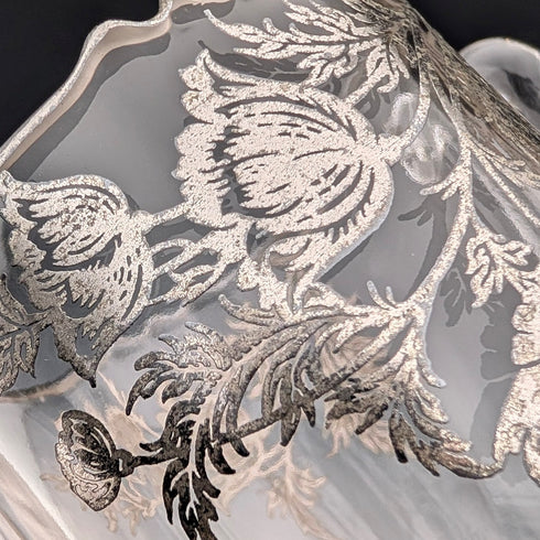 美國復古銀覆蓋糖碗與奶罐 Silver City Glass Co