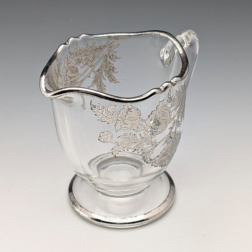 美國復古銀覆蓋糖碗與奶罐 Silver City Glass Co