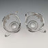 Vintage US Silver Overlay Sugar Bowl & Cream Jug, Silver City Glass Co.
