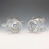 Vintage US Silver Overlay Sugar Bowl & Cream Jug, Silver City Glass Co.