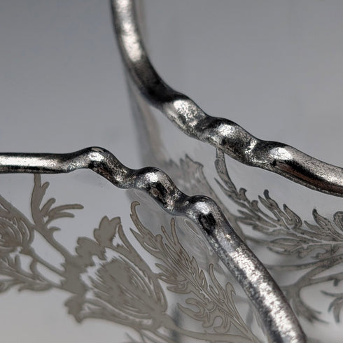 美國復古銀覆蓋糖碗與奶罐 Silver City Glass Co