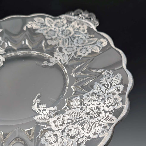 米国ヴィンテージ シルバーオーバーレイ ラージディッシュ 直径28cm Silver City Glass Co