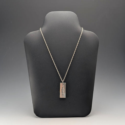 1977年 英國 純銀製 紀念金條吊墜附純銀項鍊 總重36g